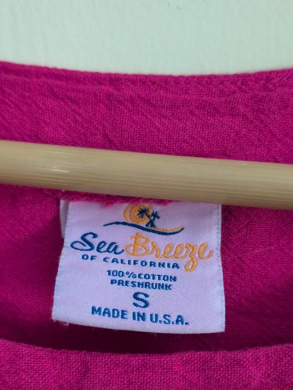 Sea Breeze of California Oversized Cotton Top | Small | Raw Hem Casual Boho Tuni - Picture 3 of 4